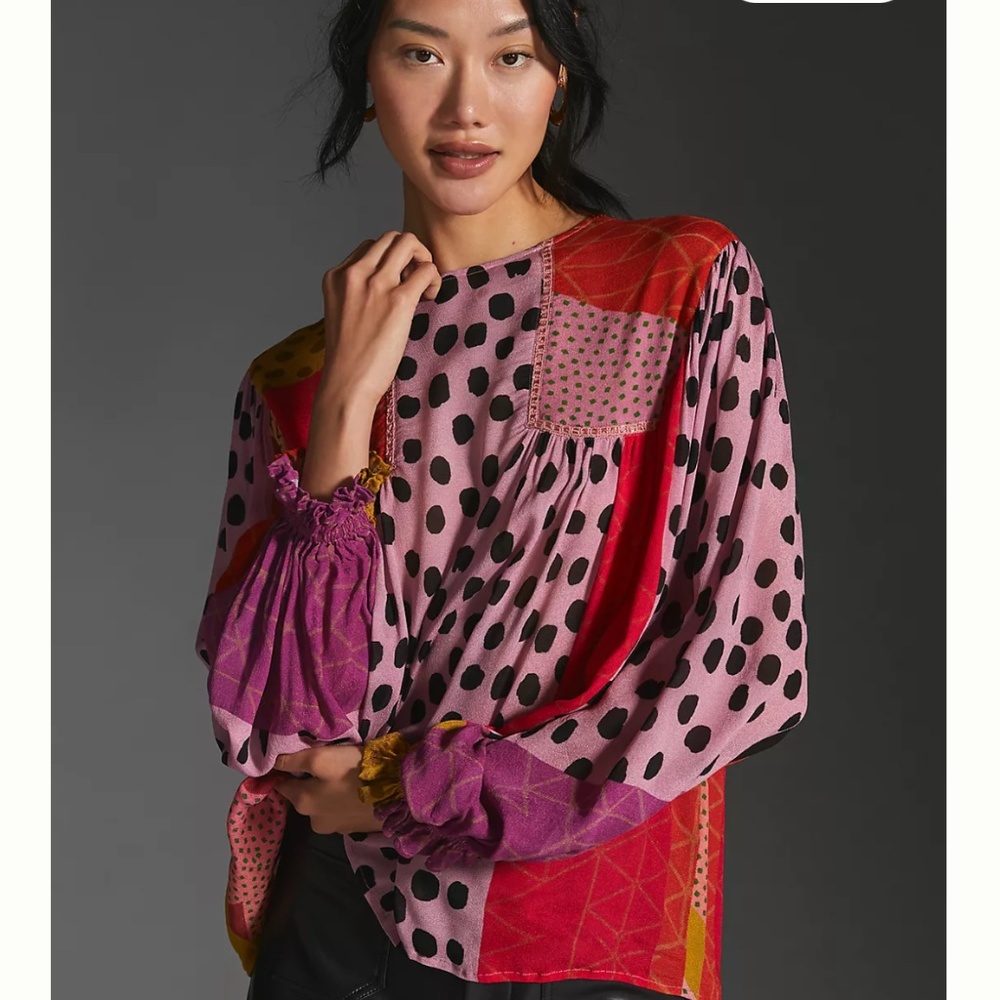 Anthropologie miranda peasant blouse